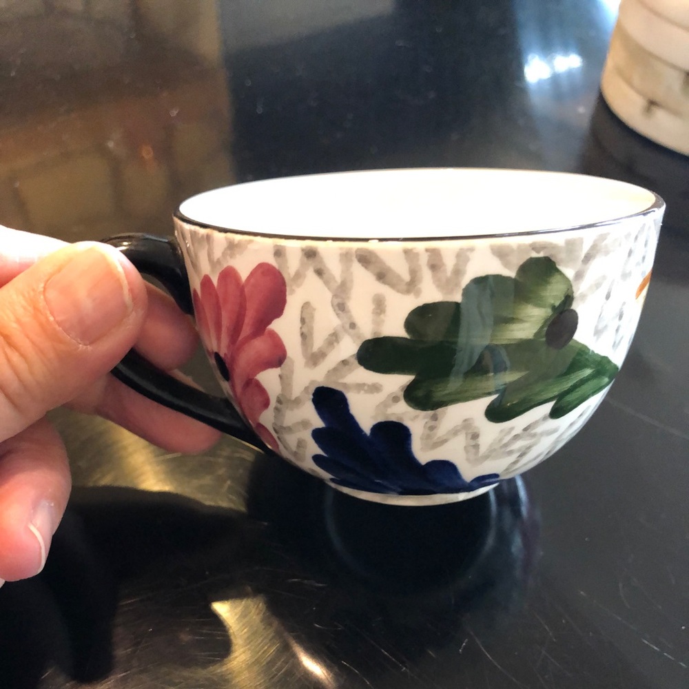 Set of 5 HandPainted German Teacups  Vintage.